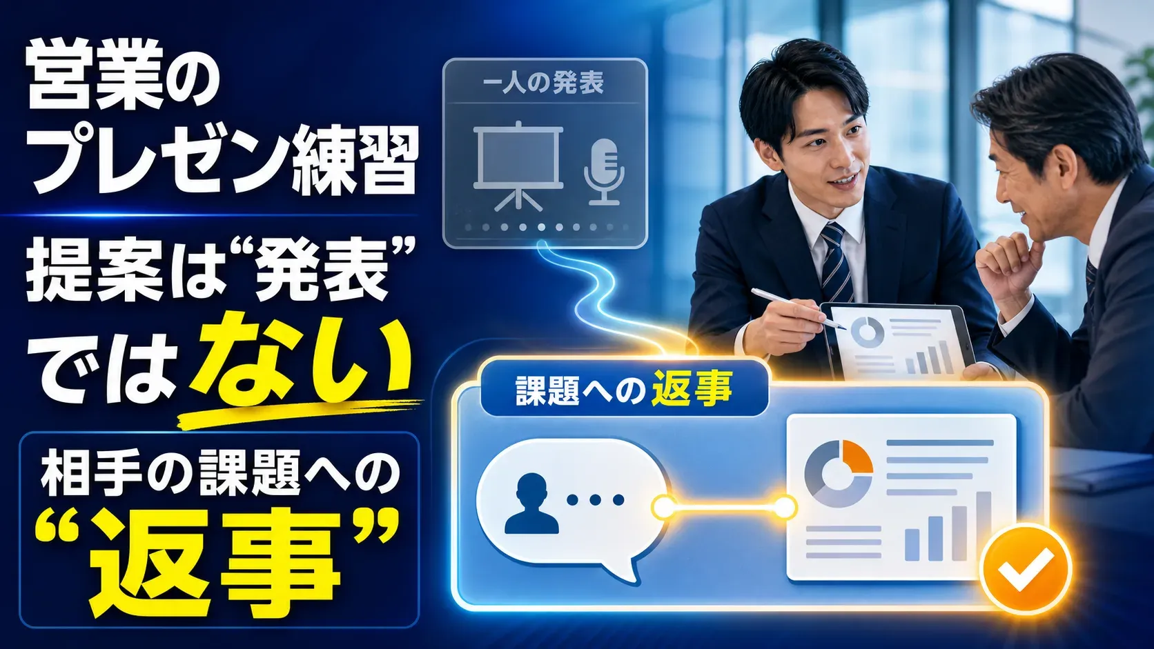 営業プレゼンの練習法|商談の提案は「発表」ではなく「返事」