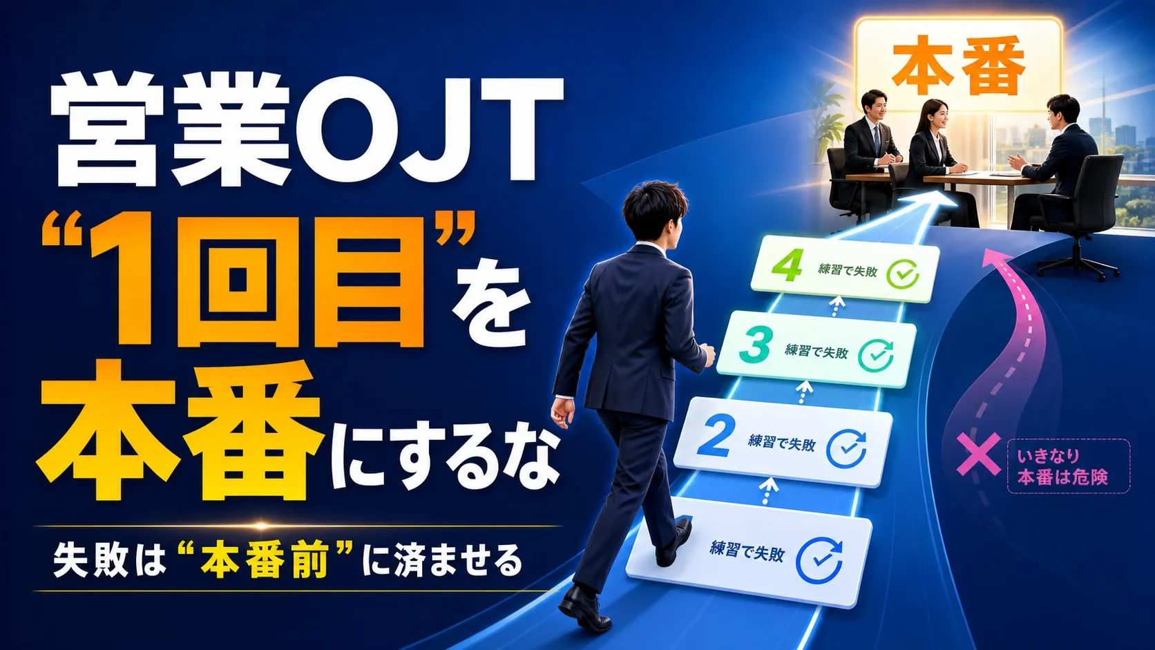営業OJTがうまくいかない理由|教え方ではなく「何回目の失敗か」で決まる
