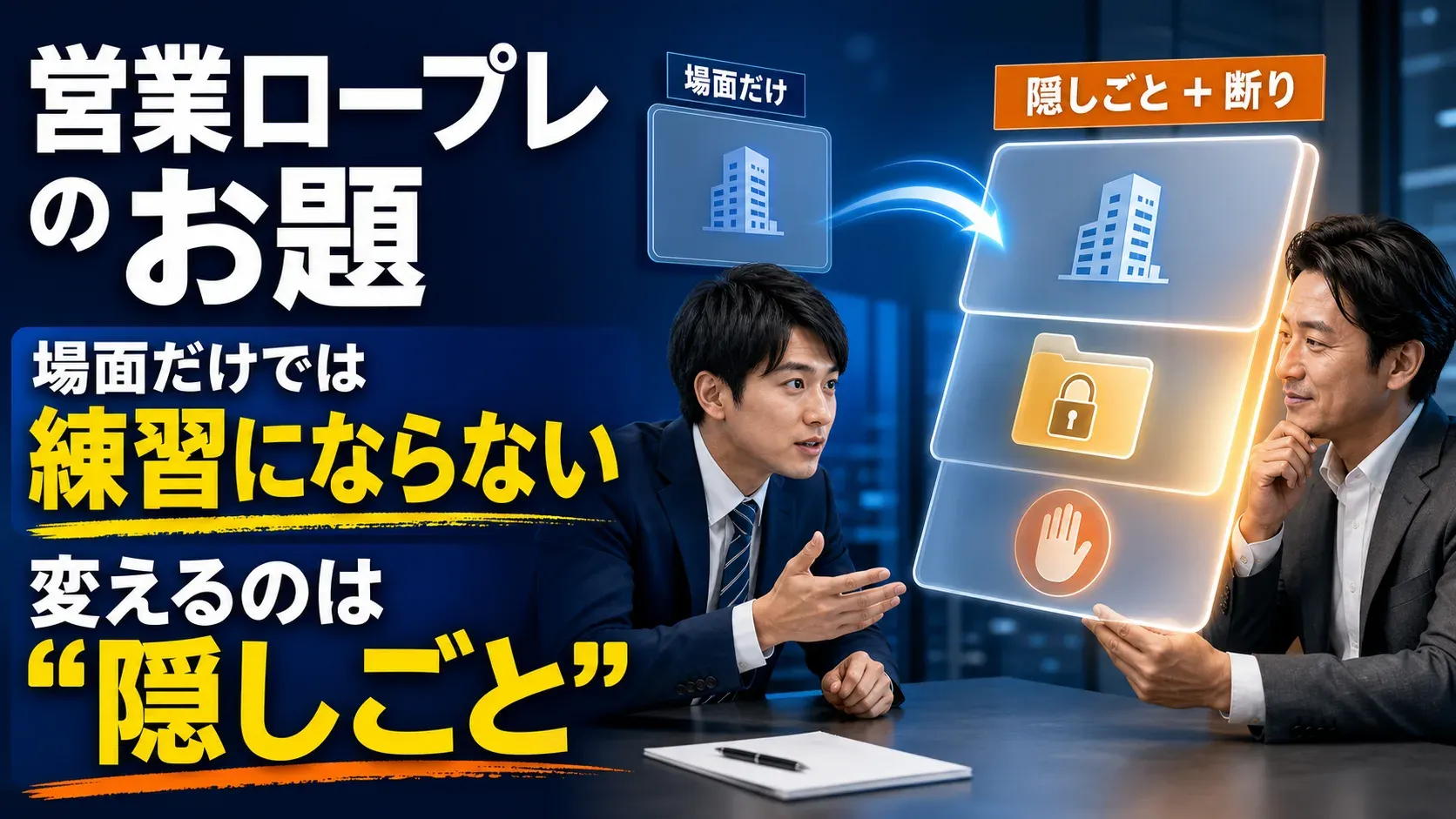 営業ロープレのお題|場面より「相手が何を隠し、何で断るか」で決まる