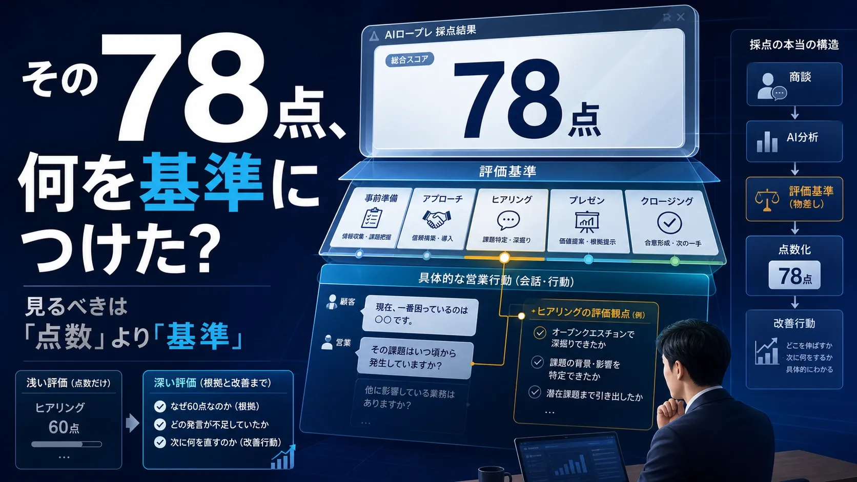 AIロープレの採点は信頼できるか|見るべきは点数の精度より「基準の中身」
